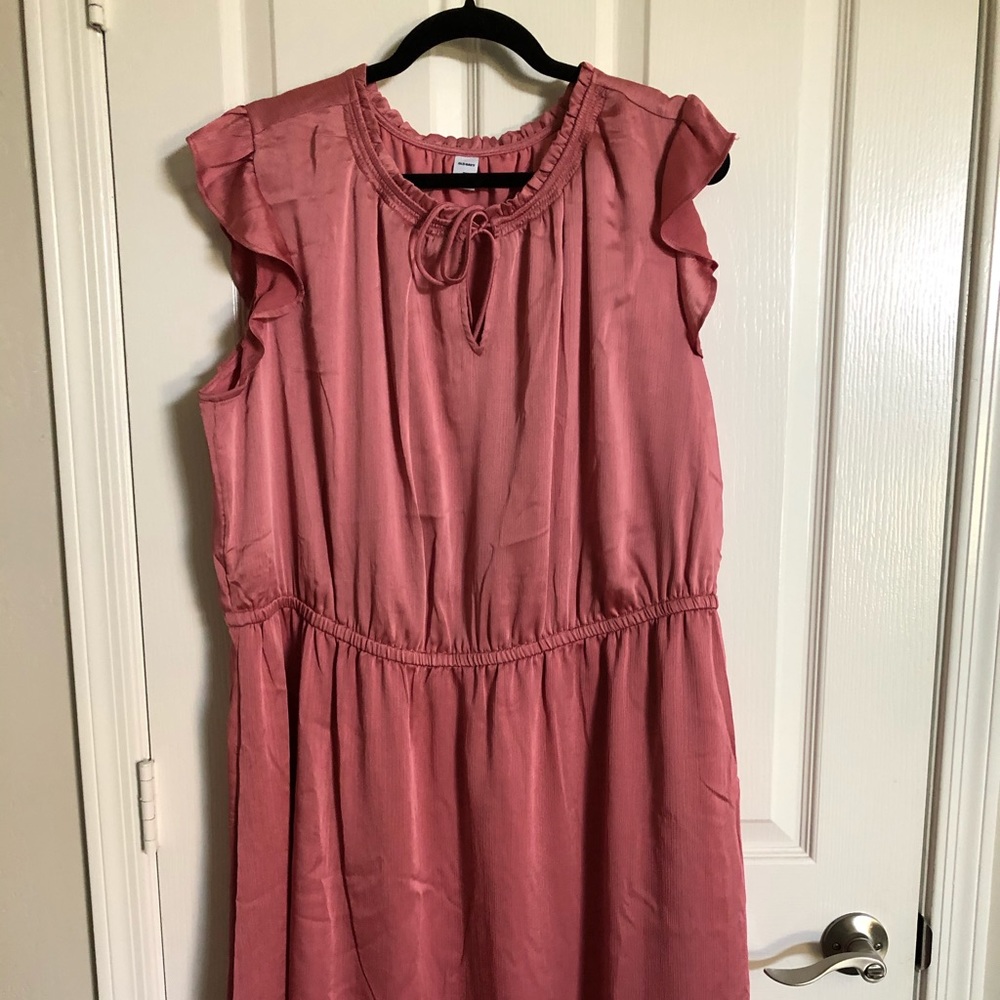 Flutter Sleeve Rose Gold Dress